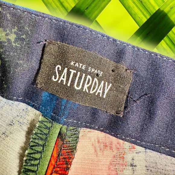 Kate Spade Saturday ‘Slim Fit Zip Pant’ in Navy Blue ‘Aurora’ Abstract Size 2 - Picture 3 of 14